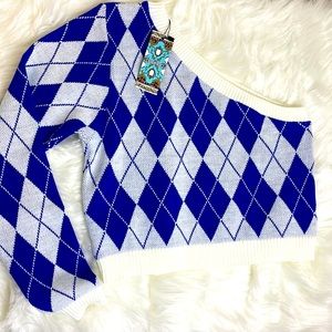 Brand new argyle sweater from Boohoo. Size Large.
